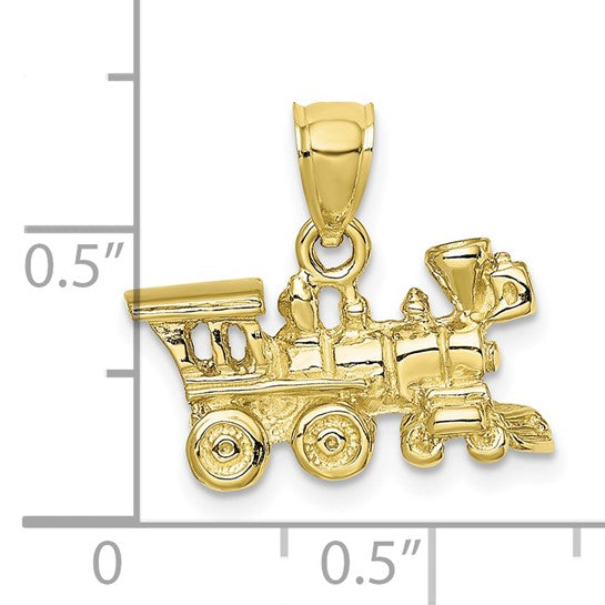 10K Yellow Gold Train Conductor Train Pendant 3D