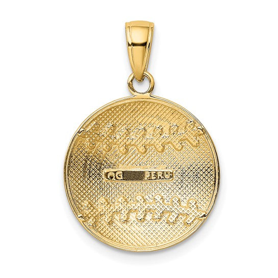 10K Yellow Gold Baseball Pendant