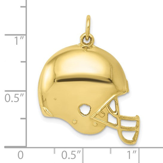 10K/14K Yellow Gold Football Helmet Polished Pendant
