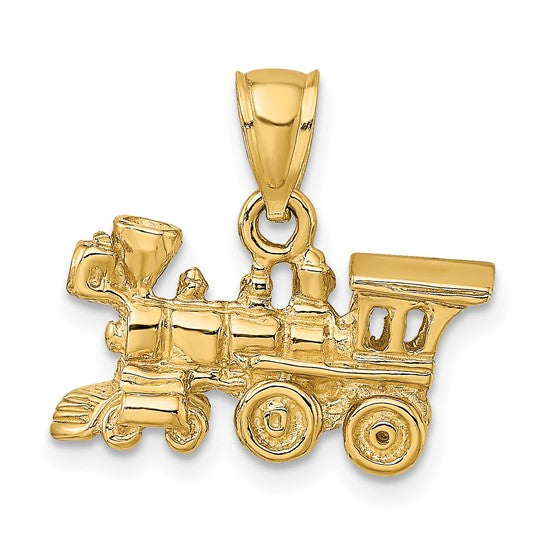 10K Yellow Gold Train Conductor Train Pendant 3D