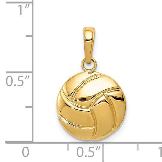 10K/14K Yellow/White Gold Volley Ball Pendant