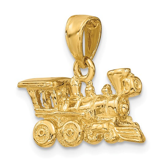 10K Yellow Gold Train Conductor Train Pendant 3D