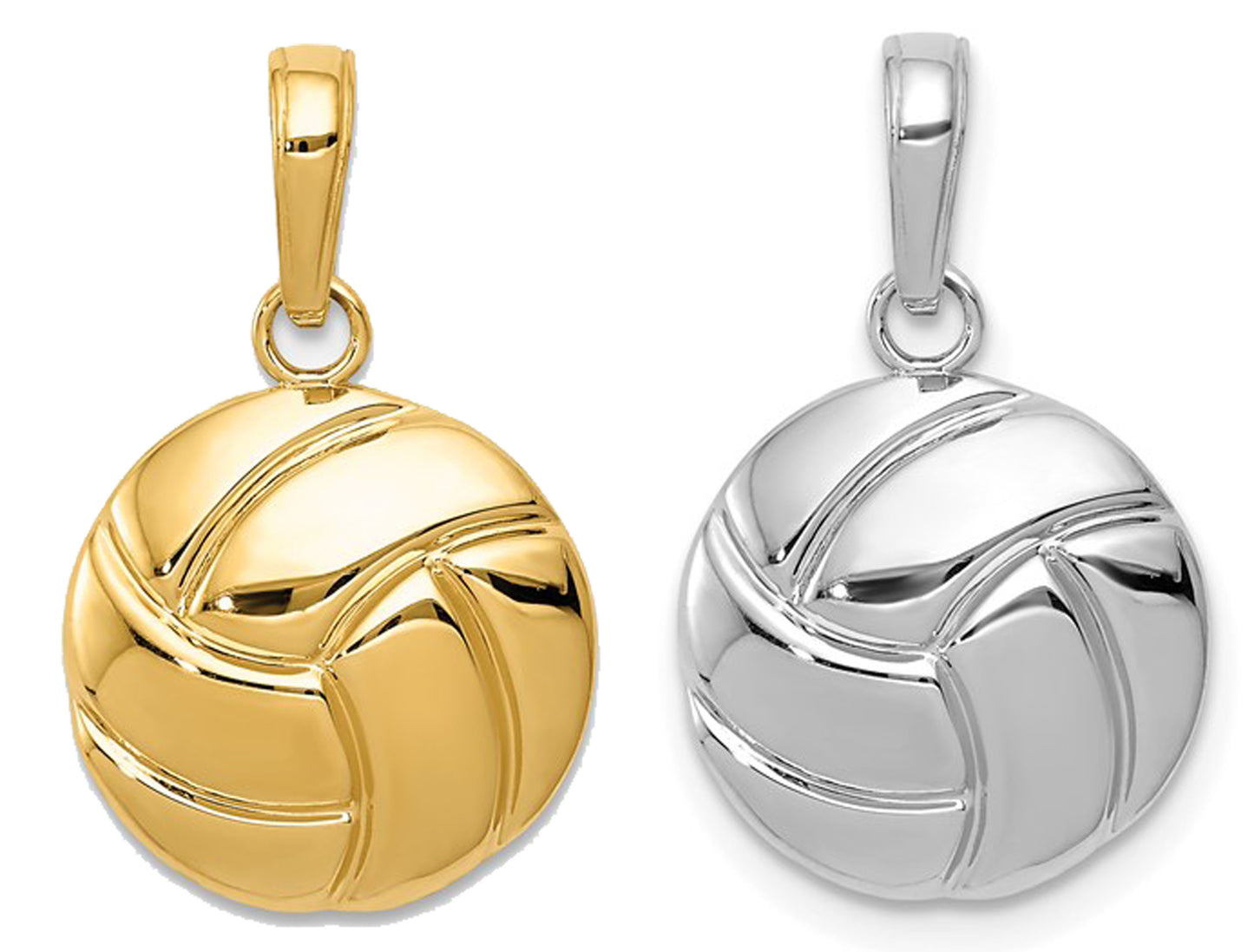 10K/14K Yellow/White Gold Volley Ball Pendant
