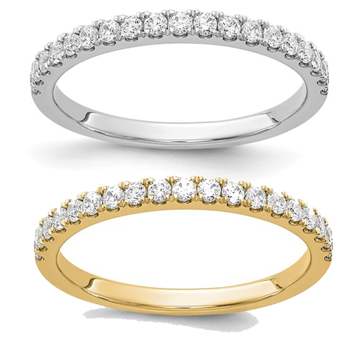 14K White/Yellow Gold 3/8 Carat Diamond Pave Wedding Band