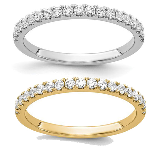 14K White/Yellow Gold 3/8 Carat Diamond Pave Wedding Band