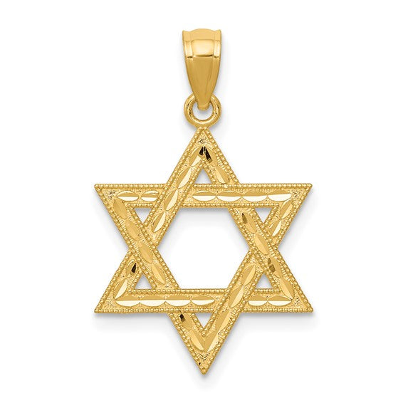 14K Gold Star Of David Pendant