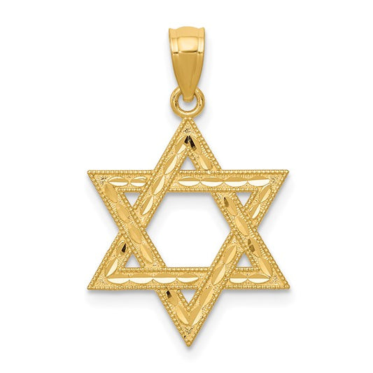 14K Gold Star Of David Pendant
