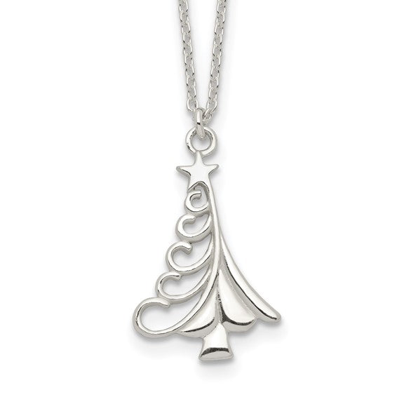 Sterling Silver Christmas Tree Necklace