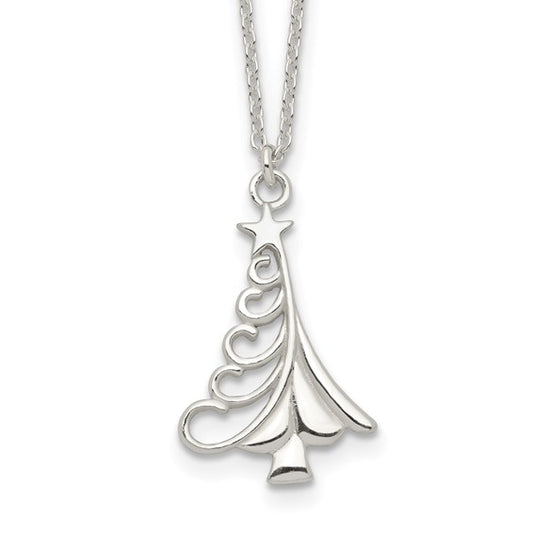 Sterling Silver Christmas Tree Necklace
