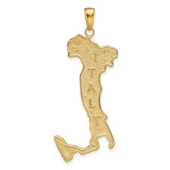14K Yellow Gold Large Italy Boot Italian Pendant