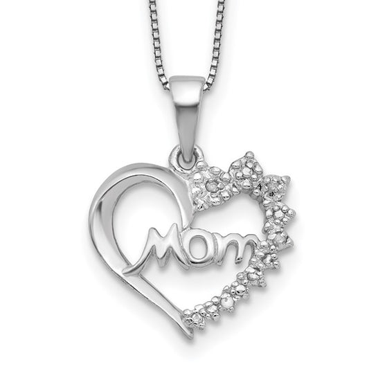 White Gold Filled Sterling Silver Mom Mothers Day Necklace Set