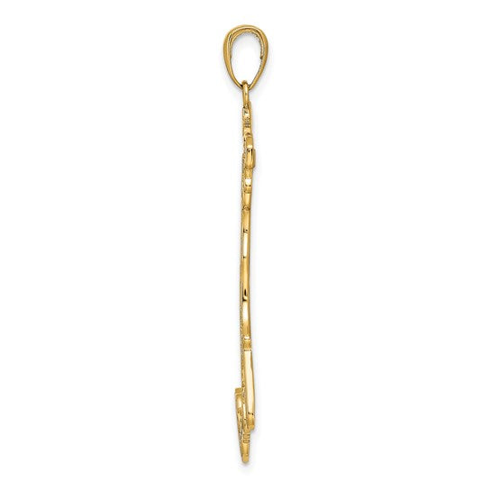 14K Yellow Gold Large Italy Boot Italian Pendant