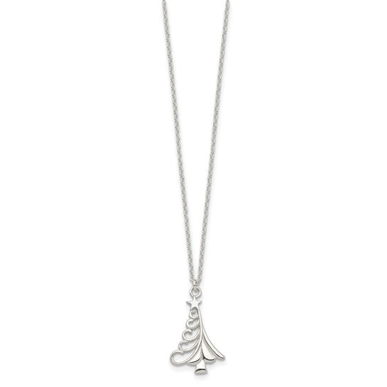 Sterling Silver Christmas Tree Necklace