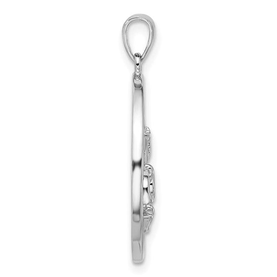 White Gold Filled Sterling Silver First Responder Nurse Circle Pendant