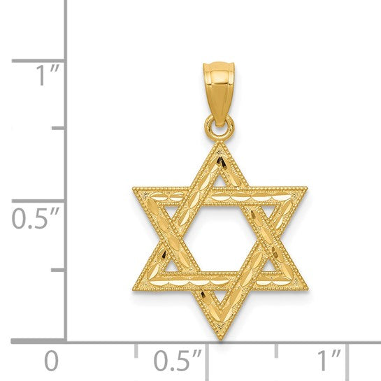14K Gold Star Of David Pendant