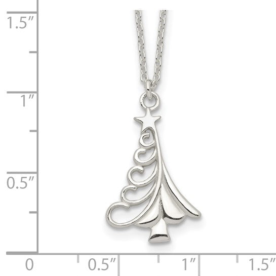Sterling Silver Christmas Tree Necklace