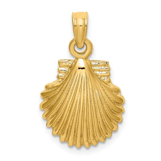 10K Yellow Gold Scallop Shell Pendant