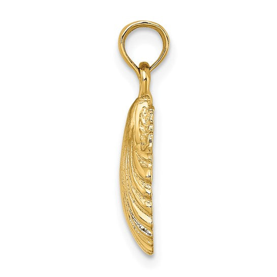 10K Yellow Gold Scallop Shell Pendant