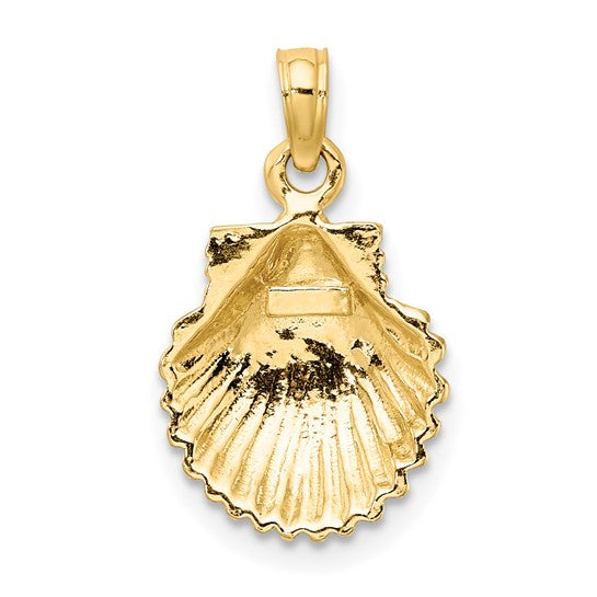 10K Yellow Gold Scallop Shell Pendant