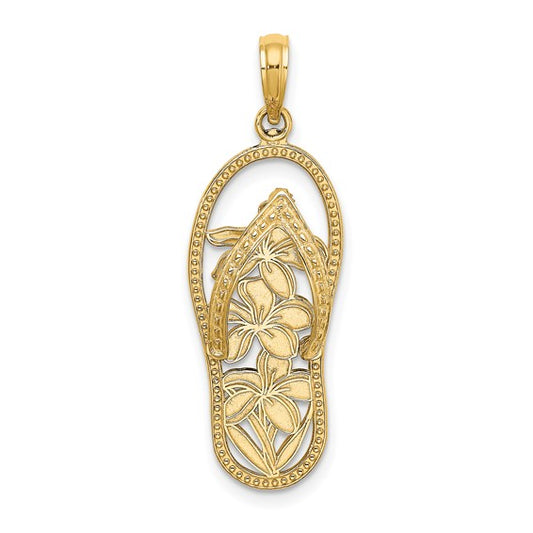 14K Yellow Gold Flip Flop Pendant