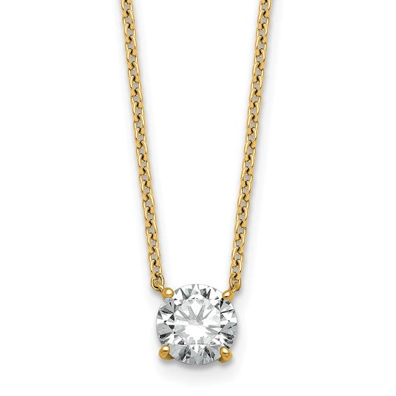14K Yellow/White Gold .5 - 4 Carat Solitaire Certified Lab Grown Diamond Necklace