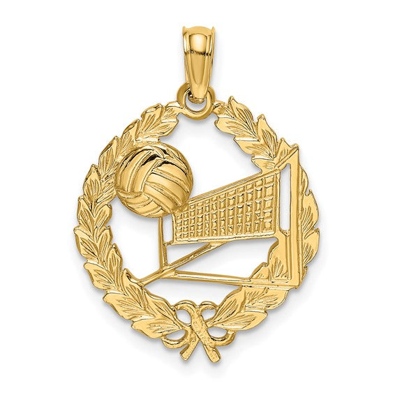 14K Yellow Gold Volley Ball Metal Champion Pendant
