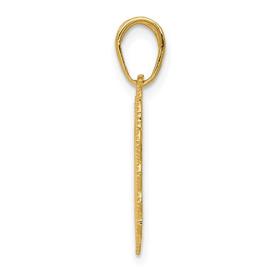 10K Yellow Gold RN Nurse Heart Pendant