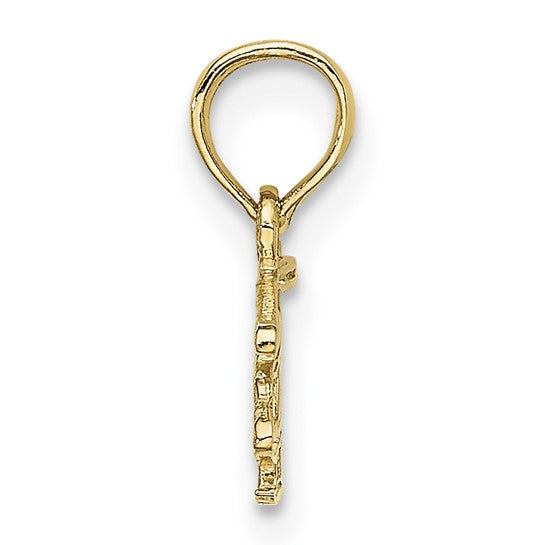 10K Yellow Gold Helicopter Pilot Pendant