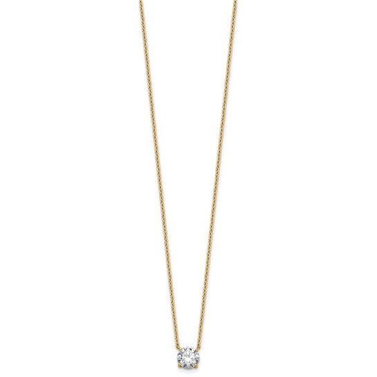 14K Yellow/White Gold .5 - 4 Carat Solitaire Certified Lab Grown Diamond Necklace