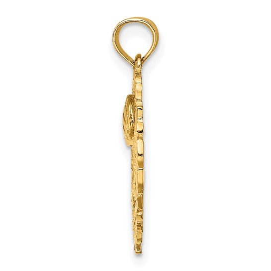 14K Yellow Gold Volley Ball Metal Champion Pendant