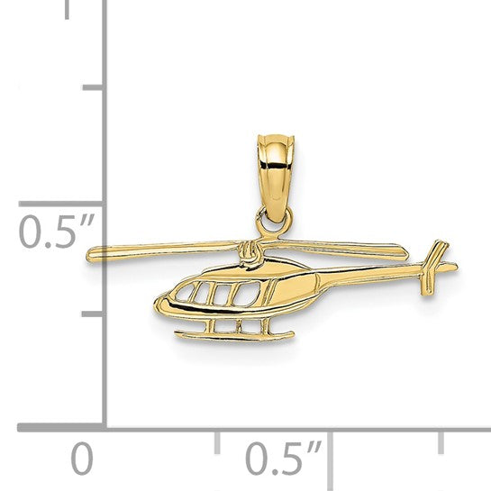 10K Yellow Gold Helicopter Pilot Pendant
