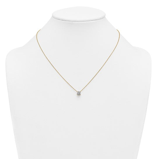 14K Yellow/White Gold .5 - 4 Carat Solitaire Certified Lab Grown Diamond Necklace