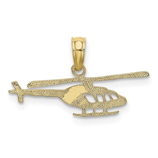 10K Yellow Gold Helicopter Pilot Pendant