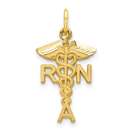 10K Yellow Gold RNA Caduceus Pendant