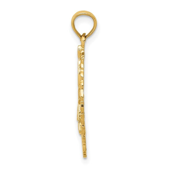 10K/14K Yellow Gold Champion Framed Gymnastics Pendant