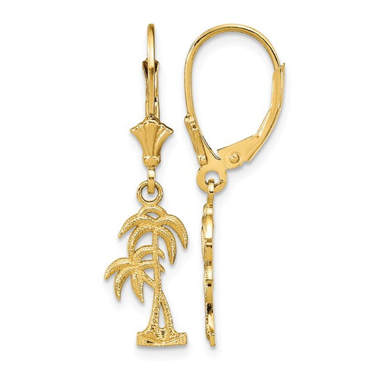 14K Yellow Gold Palm Tree Pendants