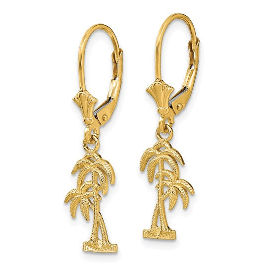14K Yellow Gold Palm Tree Pendants