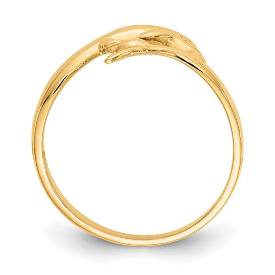10K Yellow Gold Dolphin Bipass Ring