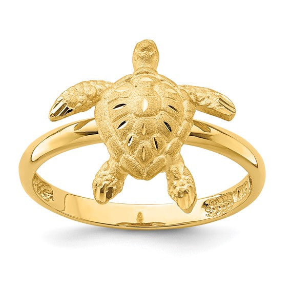 14K Yellow Gold Sea Turtle Ring