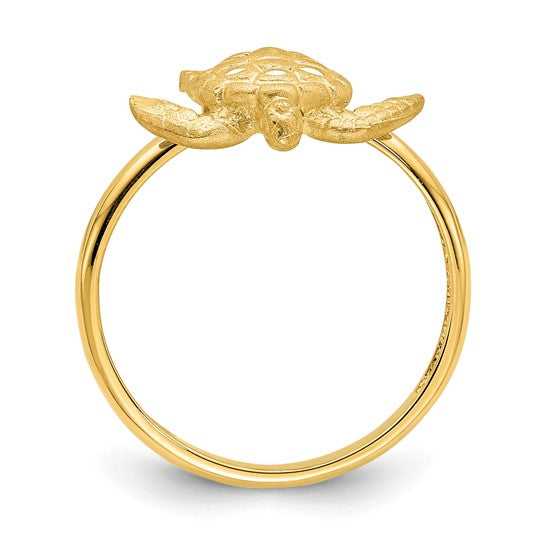 14K Yellow Gold Sea Turtle Ring