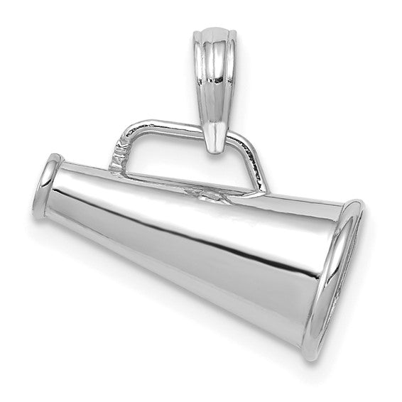 10K/14K White Gold 3D Cheerleading Megaphone Pendant