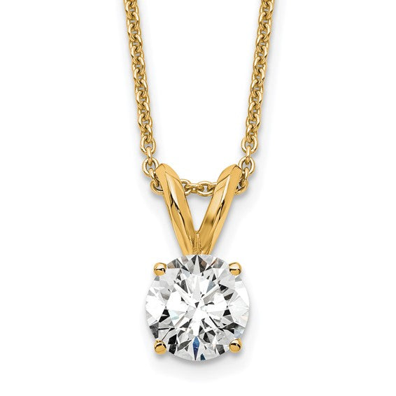 14K Yellow/White Gold .25 - 1 Carat Lab Grown Certified Diamond V Necklace