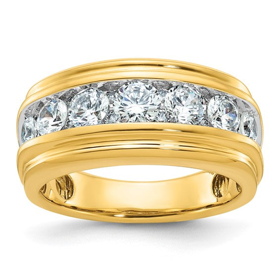 1oK White/Yellow Gold 2 Carat Diamond Men's Wedding Band