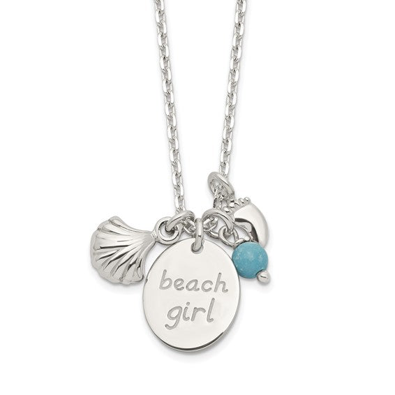 Sterling Silver Beach Girl Necklace & Pendant
