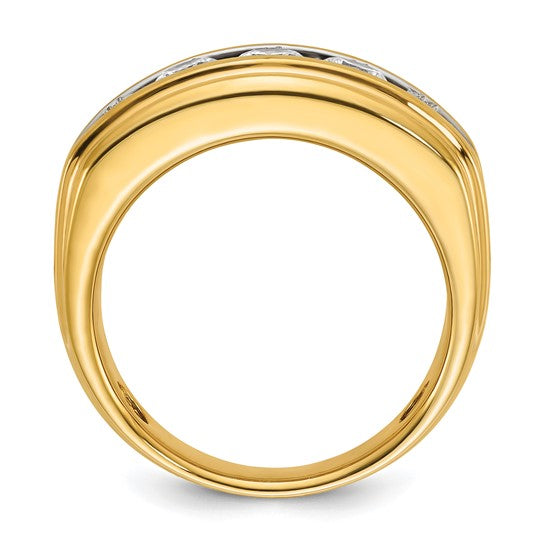 1oK White/Yellow Gold 2 Carat Diamond Men's Wedding Band