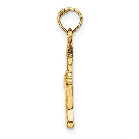 10K Yellow Gold Bartender Wine Bottle Opener Pendant