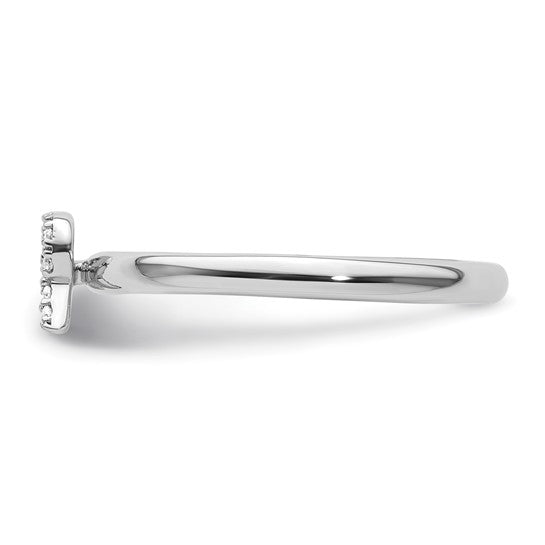 14K Yellow/White Gold Diamond Initial Letters Ring A-Z