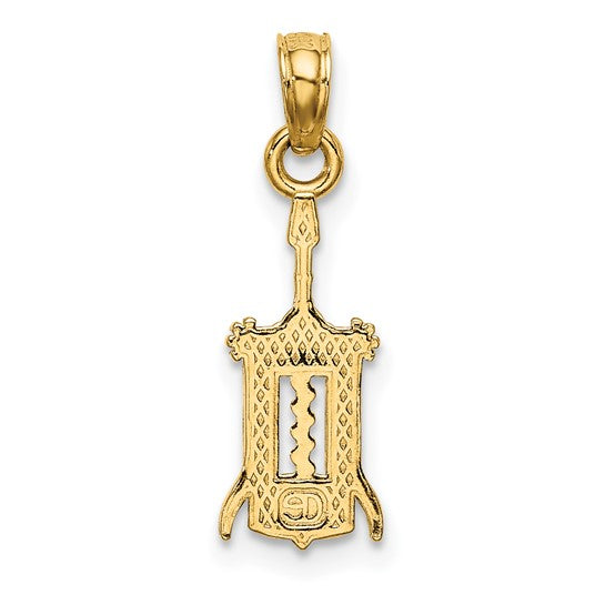 10K Yellow Gold Bartender Wine Bottle Opener Pendant