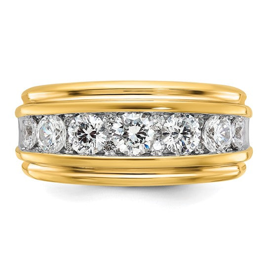 1oK White/Yellow Gold 2 Carat Diamond Men's Wedding Band
