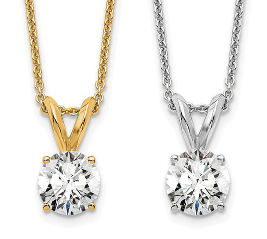 14K Yellow/White Gold .25 - 1 Carat Lab Grown Certified Diamond V Necklace